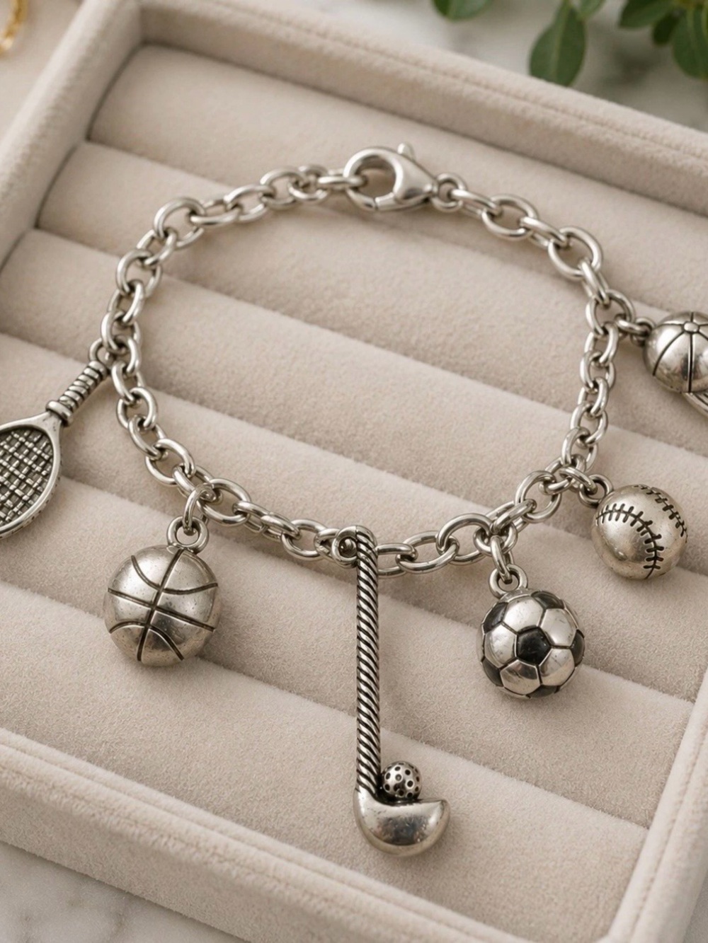 Silver Tone 3D Golf Club & Ball Pendant for Necklace Bracelet Charm Sports